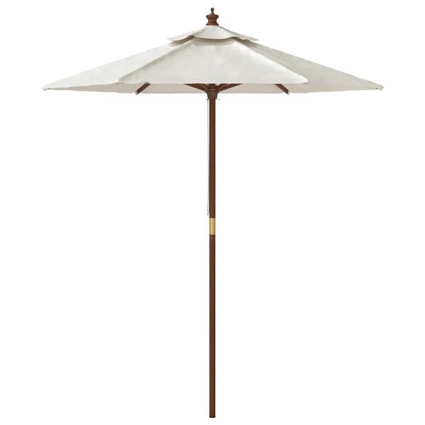 Grote foto vidaxl parasol met houten paal 196x231 cm zandkleurig tuin en terras overige tuin en terras