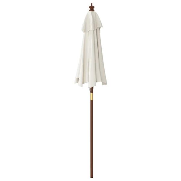 Grote foto vidaxl parasol met houten paal 196x231 cm zandkleurig tuin en terras overige tuin en terras
