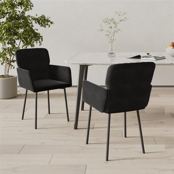 Grote foto vidaxl eetkamerstoelen 2 st fluweel zwart huis en inrichting stoelen