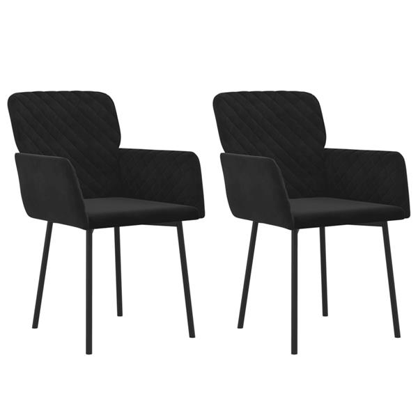 Grote foto vidaxl eetkamerstoelen 2 st fluweel zwart huis en inrichting stoelen