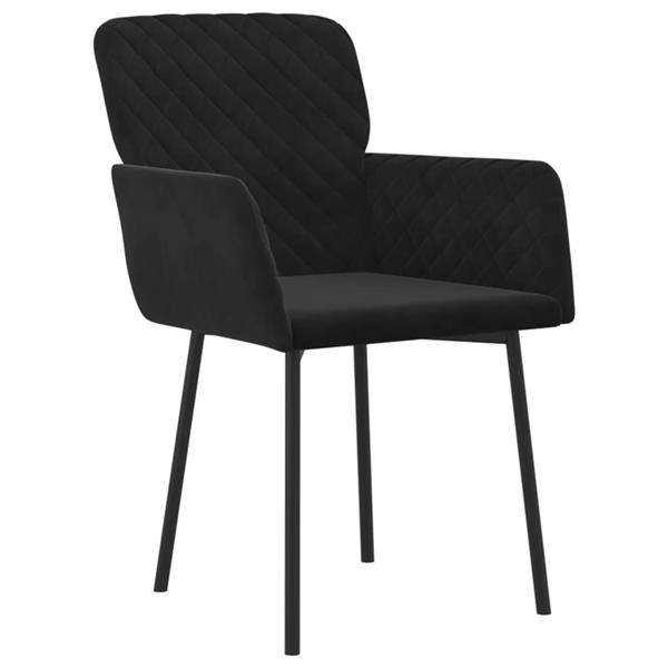 Grote foto vidaxl eetkamerstoelen 2 st fluweel zwart huis en inrichting stoelen