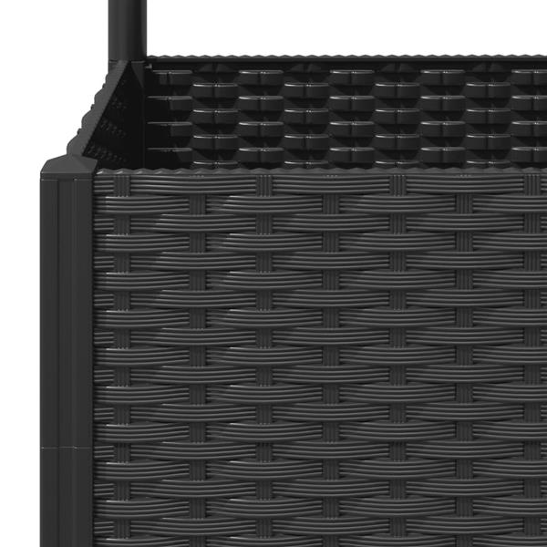 Grote foto vidaxl plantenbak met latwerk 80x40x136 cm polypropeen zwart tuin en terras overige tuin en terras