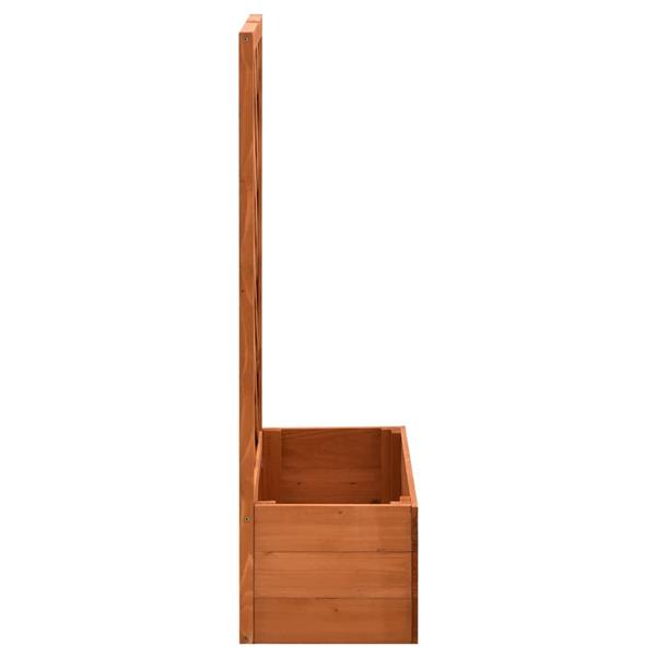 Grote foto vidaxl latwerkplantenbak 50x25x90 cm massief vurenhout oranje tuin en terras overige tuin en terras