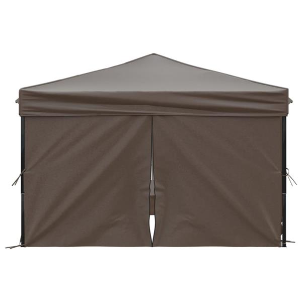 Grote foto vidaxl partytent inklapbaar met zijwanden 3x3 m taupe tuin en terras overige tuin en terras