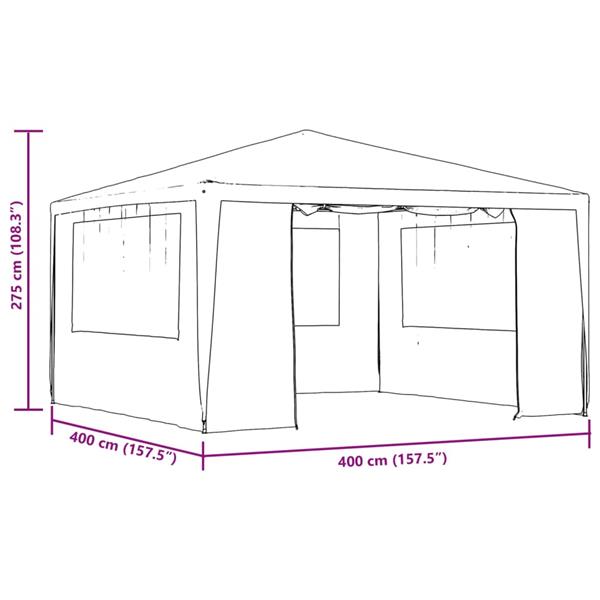 Grote foto vidaxl partytent met zijwanden professioneel 90 g m 4x4 m blauw tuin en terras overige tuin en terras