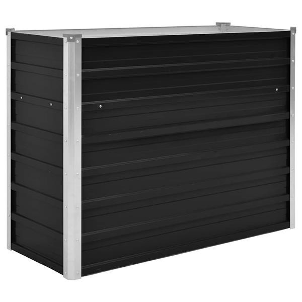 Grote foto vidaxl plantenbak verhoogd 100x40x77 cm gegalvaniseerd staal antraciet tuin en terras overige tuin en terras