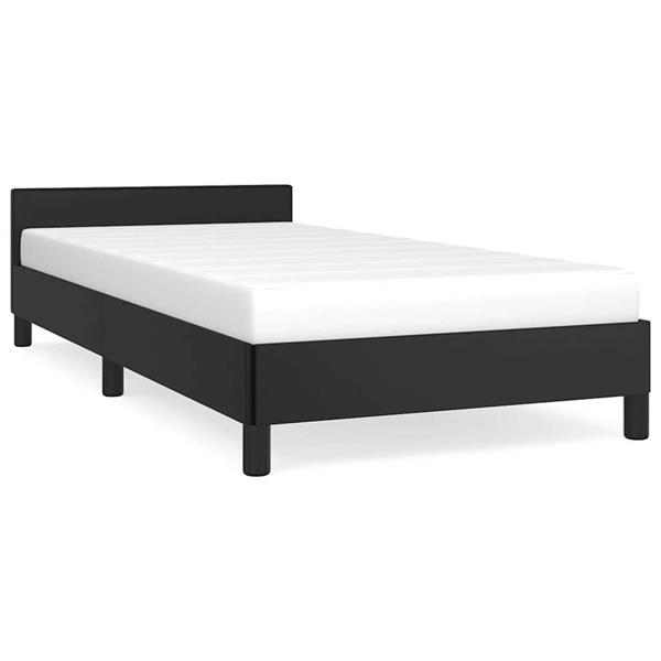 Grote foto vidaxl bedframe met hoofdeinde zonder matras 90x200 cm zwart antiek en kunst stoelen en banken