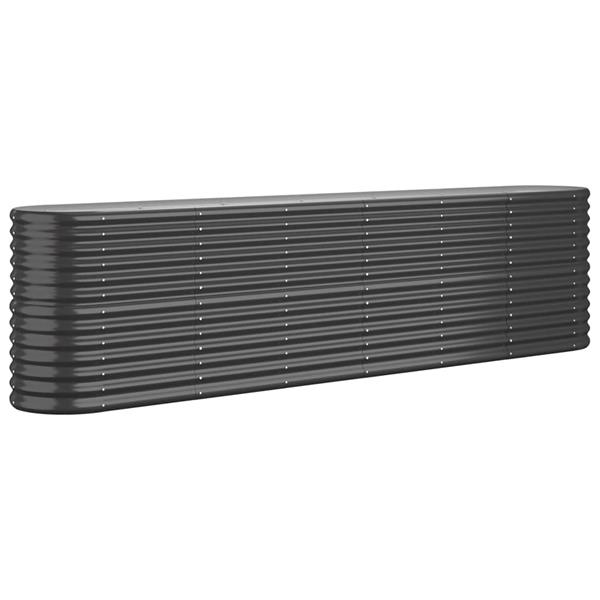 Grote foto vidaxl plantenbak 260x40x68 cm gepoedercoat staal antracietkleurig tuin en terras overige tuin en terras