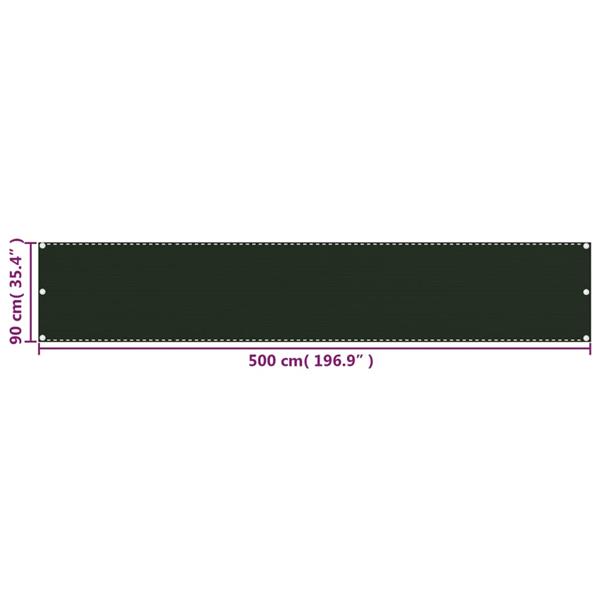 Grote foto vidaxl balkonscherm 90x500 cm hdpe donkergroen tuin en terras overige tuin en terras