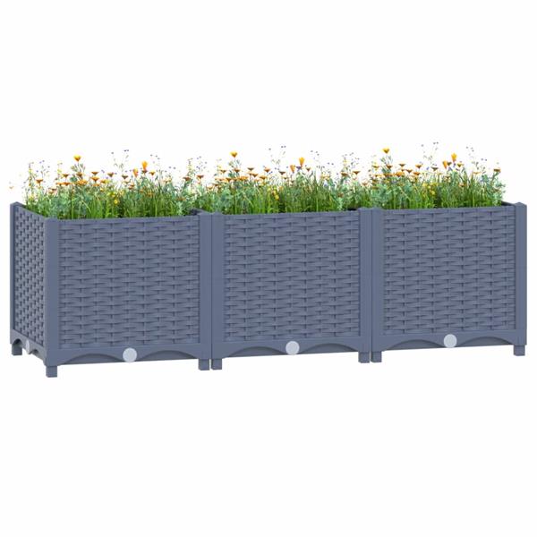 Grote foto vidaxl plantenbak verhoogd 120x40x38 cm polypropyleen tuin en terras overige tuin en terras