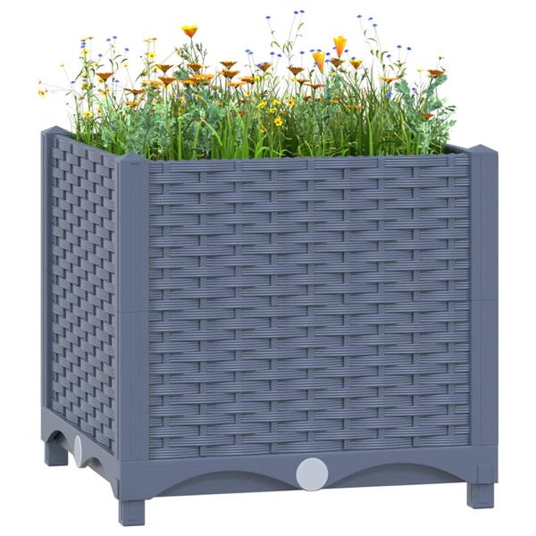 Grote foto vidaxl plantenbak verhoogd 40x40x38 cm polypropyleen tuin en terras overige tuin en terras
