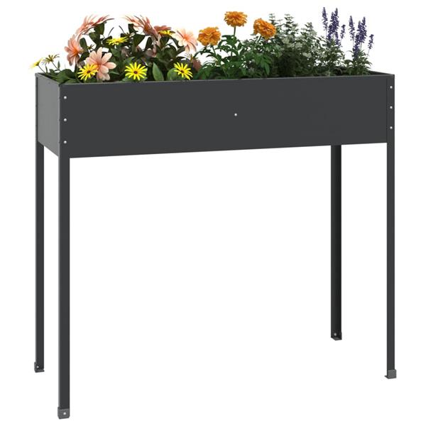 Grote foto vidaxl plantenbak 100 5x40 5x90 cm gegalvaniseerd staal antracietkleur tuin en terras overige tuin en terras