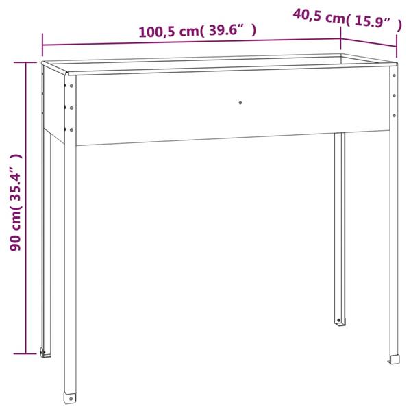 Grote foto vidaxl plantenbak 100 5x40 5x90 cm gegalvaniseerd staal antracietkleur tuin en terras overige tuin en terras