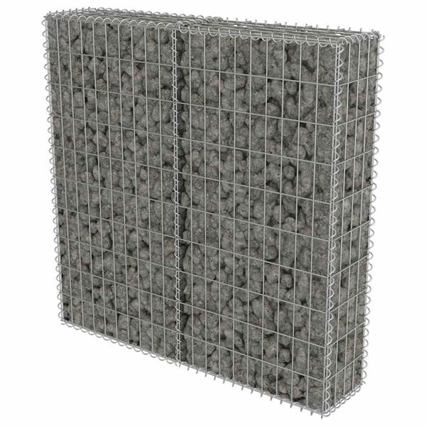 Grote foto vidaxl schanskorfmuur met deksels 100x20x100 cm gegalvaniseerd staal tuin en terras hekken en schuttingen