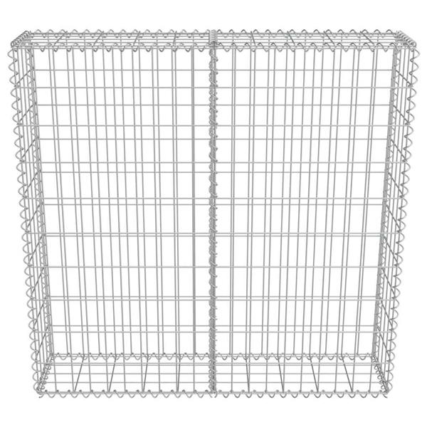 Grote foto vidaxl schanskorfmuur met deksels 100x20x100 cm gegalvaniseerd staal tuin en terras hekken en schuttingen