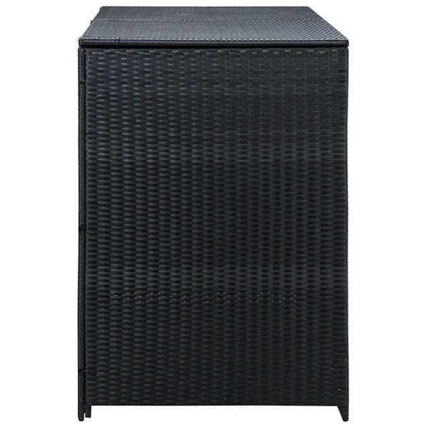 Grote foto vidaxl containerberging dubbel 148x80x111 cm poly rattan zwart tuin en terras tuinhuisjes en blokhutten