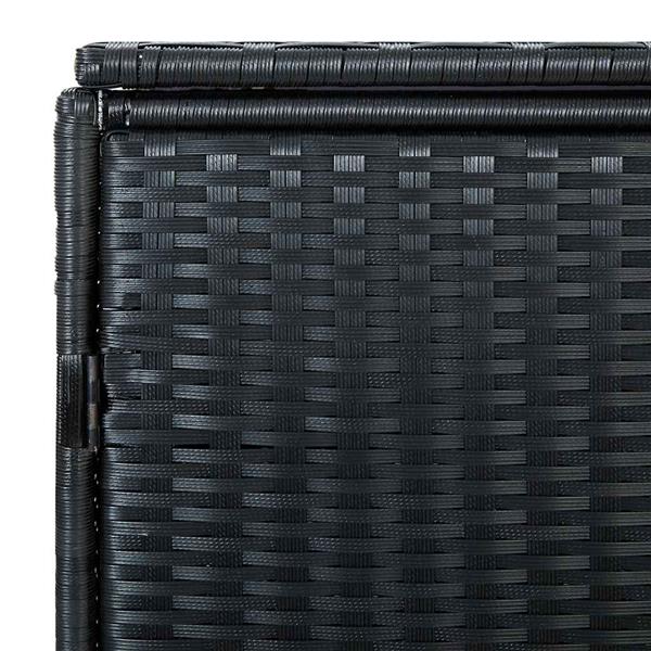 Grote foto vidaxl containerberging dubbel 148x80x111 cm poly rattan zwart tuin en terras tuinhuisjes en blokhutten