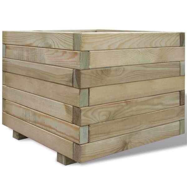 Grote foto vidaxl plantenbak verhoogd vierkant 50x50x40 cm hout tuin en terras overige tuin en terras