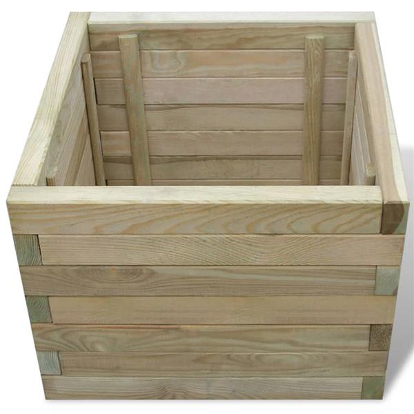 Grote foto vidaxl plantenbak verhoogd vierkant 50x50x40 cm hout tuin en terras overige tuin en terras