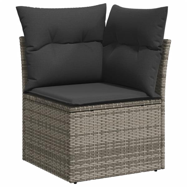 Grote foto vidaxl 8 delige loungeset met kussens poly rattan grijs tuin en terras tuinmeubelen