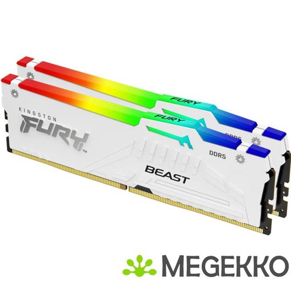 Grote foto kingston ddr5 fury beast rgb white 2x16gb 6000 computers en software harde schijven