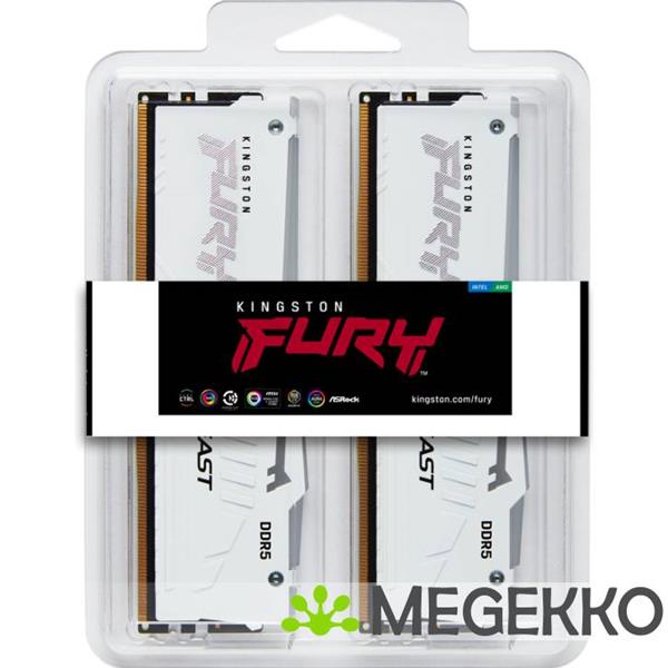 Grote foto kingston ddr5 fury beast rgb white 2x16gb 6000 computers en software harde schijven
