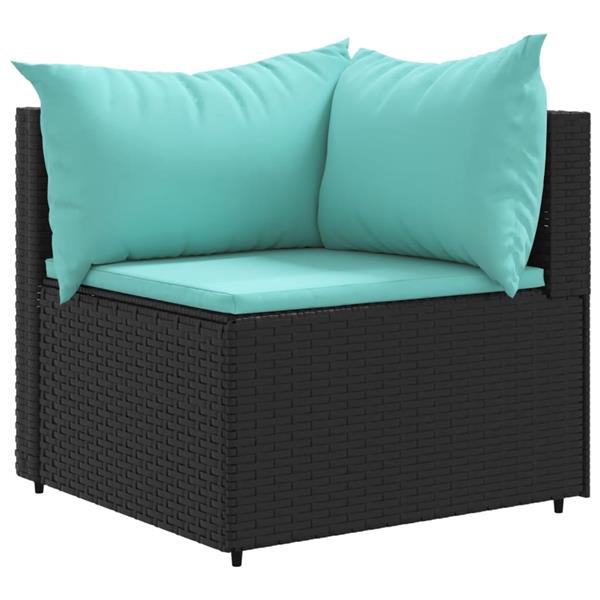Grote foto vidaxl 4 delige loungeset met kussens poly rattan zwart tuin en terras tuinmeubelen