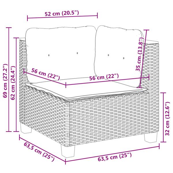Grote foto vidaxl 6 delige loungeset met kussens poly rattan zwart tuin en terras tuinmeubelen