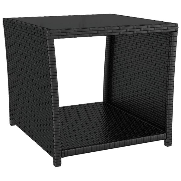 Grote foto vidaxl 3 delige tuinset met kussens poly rattan zwart tuin en terras tuinmeubelen