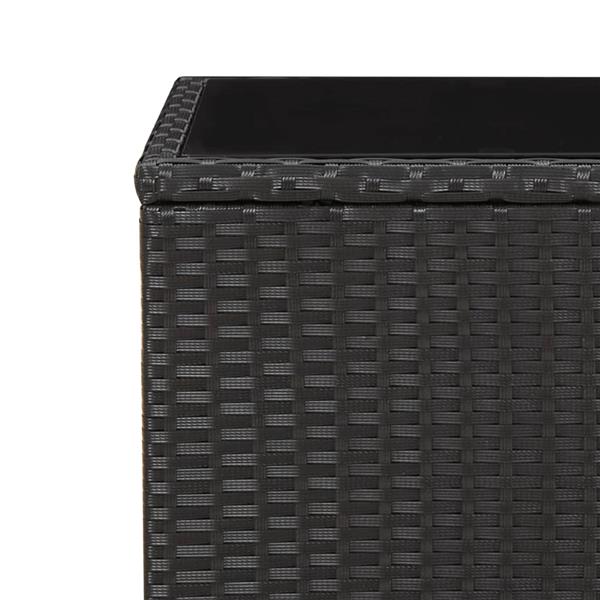 Grote foto vidaxl 3 delige tuinset met kussens poly rattan zwart tuin en terras tuinmeubelen