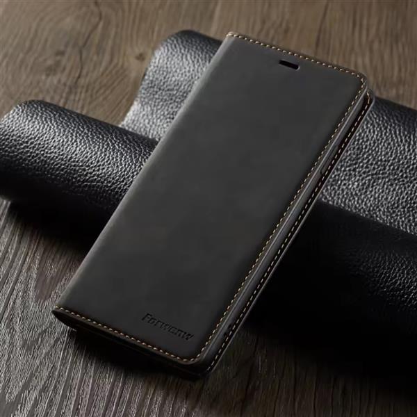 Grote foto iphone 15 plus wallet flip case portefeuille cover pu leer hoesje zwart telecommunicatie mobieltjes