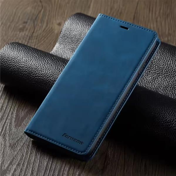 Grote foto iphone 15 pro max wallet flip case portefeuille cover pu leer hoesje blauw telecommunicatie mobieltjes