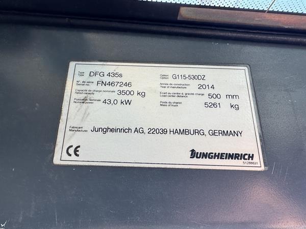 Grote foto jungheinrich dfg 435s triplo 530 freelift sideshift vorkversteller diesel 2014 agrarisch heftrucks
