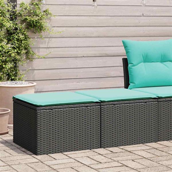 Grote foto vidaxl 2 delige loungeset met kussens poly rattan acacia zwart tuin en terras tuinmeubelen