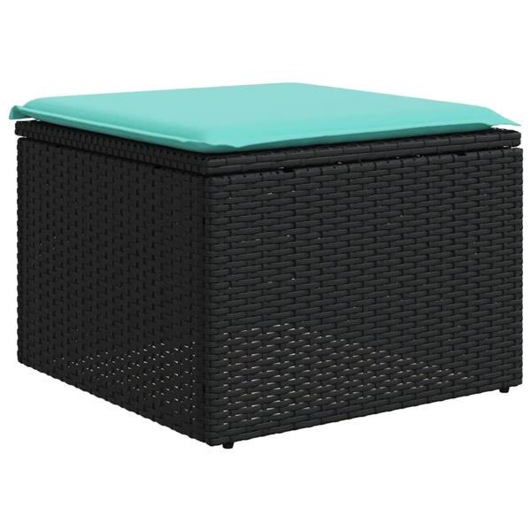 Grote foto vidaxl 5 delige loungeset met kussens poly rattan zwart tuin en terras tuinmeubelen