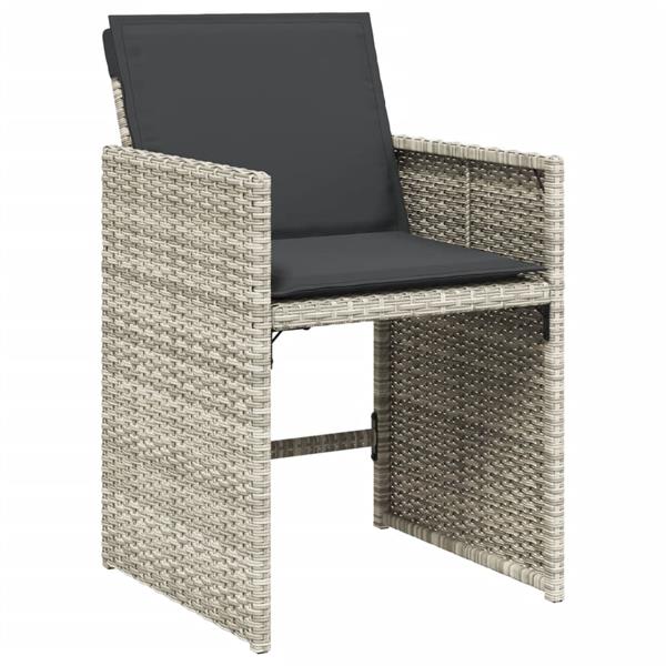Grote foto vidaxl 7 delige tuinset met kussens poly rattan grijs tuin en terras tuinmeubelen