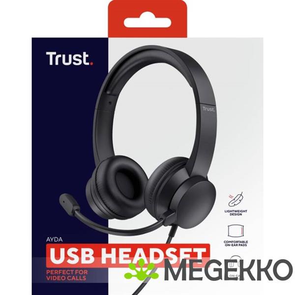 Grote foto trust ayda usb headset zwart audio tv en foto koptelefoons