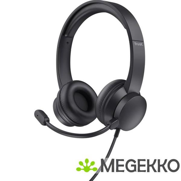 Grote foto trust ayda usb headset zwart audio tv en foto koptelefoons
