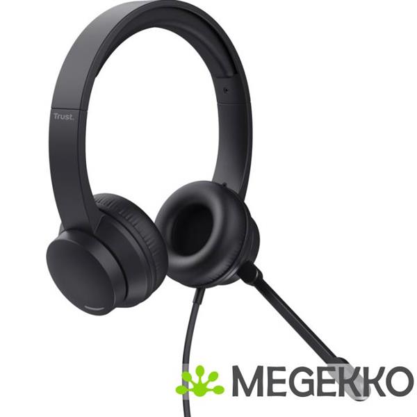 Grote foto trust ayda usb headset zwart audio tv en foto koptelefoons