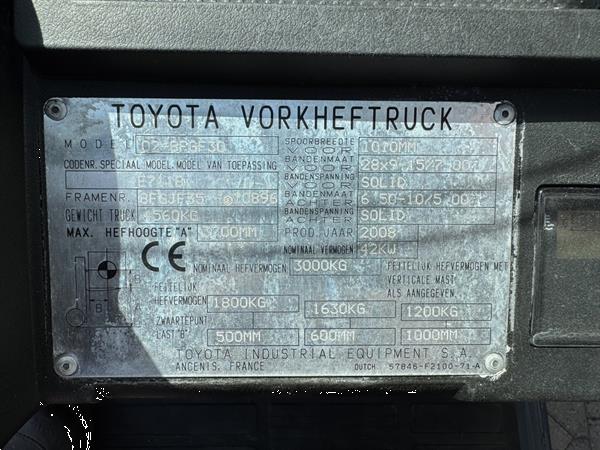 Grote foto toyota 02 8fgf30 duplo 370 sideshift vorkversteller lpg 2008 agrarisch heftrucks