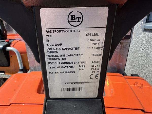 Grote foto bt spe125l stapelaar hefhoogte 240cm elektrisch 2012 doe het zelf en verbouw hefwerktuigen