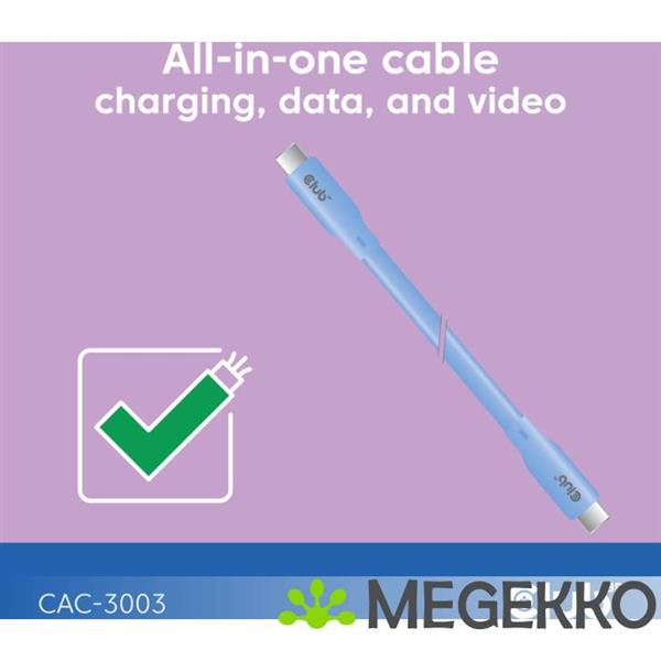Grote foto club3d usb c cable blue computers en software overige computers en software