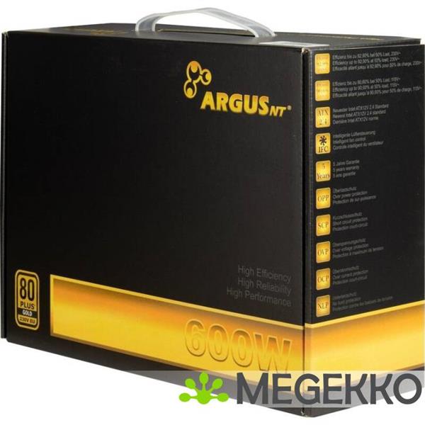 Grote foto inter tech argus gps 600 power supply unit 600w zwart computers en software overige