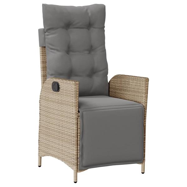 Grote foto vidaxl 3 delige tuinset met kussens poly rattan beige tuin en terras tuinmeubelen