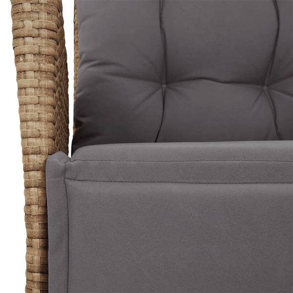 Grote foto vidaxl 3 delige tuinset met kussens poly rattan beige tuin en terras tuinmeubelen