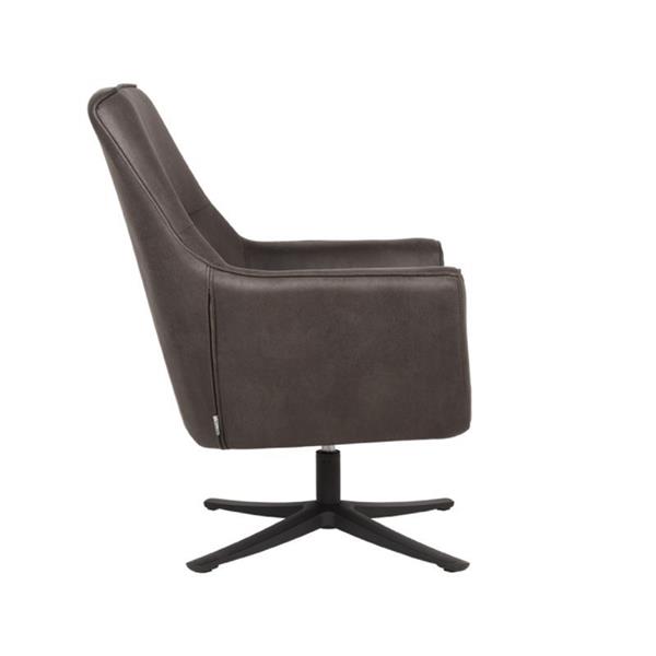 Grote foto fauteuil tod 76x75x90 cm antraciet microvezel zwart metaal 360 graden draaibaar huis en inrichting eettafels