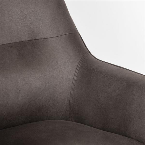 Grote foto fauteuil tod 76x75x90 cm antraciet microvezel zwart metaal 360 graden draaibaar huis en inrichting eettafels
