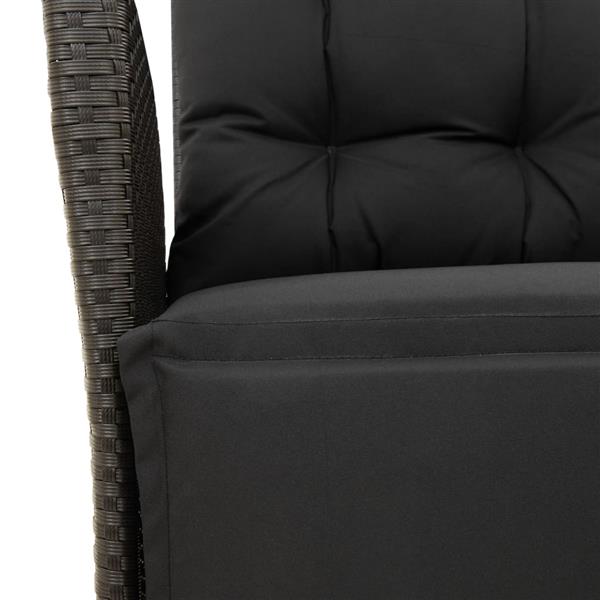Grote foto vidaxl 3 delige tuinset met kussens poly rattan zwart tuin en terras tuinmeubelen