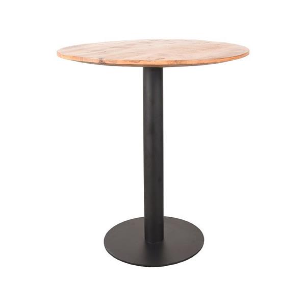 Grote foto restauranttafel bistro 70x70x74 cm rough mangohout zwart metaal huis en inrichting eettafels