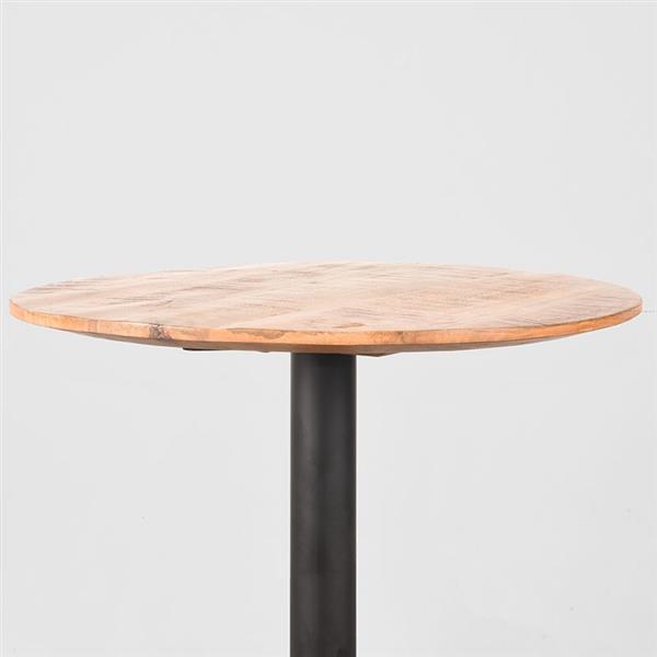 Grote foto restauranttafel bistro 70x70x74 cm rough mangohout zwart metaal huis en inrichting eettafels